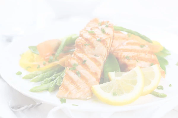 Beautiful salmon and asparagus dinner.