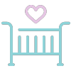 Baby crib icon